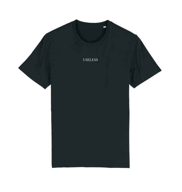 Black Useless White Embroidery T Shirt