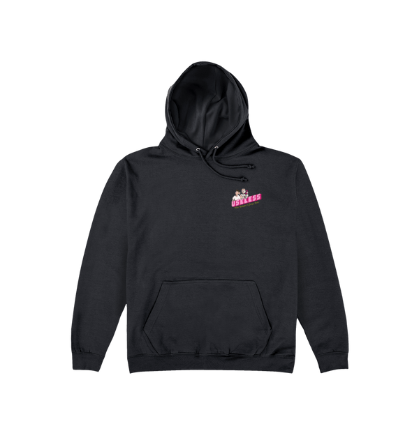 Jet Black Useless Hotline Merch Hoodie Black